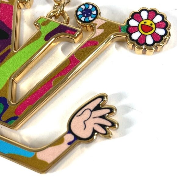 LOUIS VUITTON M02468 LV Logo Key Holder-LV Iconic Super Flat Bag Charm